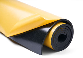 XLarge Black Closed Cell Foam Rubber with Peel and Stick Adhesive, 72" x 17" x 1/4"