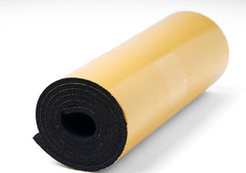 XLarge Black Closed Cell Foam Rubber with Peel and Stick Adhesive, 72" x 17" x 1/4"