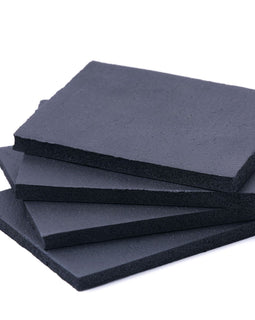 High-Density Foam, Closed-Cell Neoprene BlendFirm Padding, Non-Absorbent Vibration Dampener Foam Pads, Black, 4” x 5” x 3/8" (4 Pack)